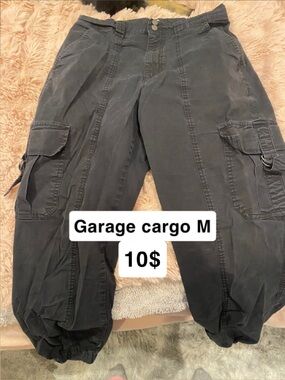 Garage Black Utility Cargo Pants for Men